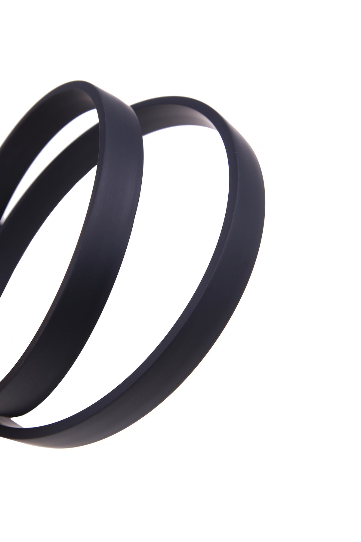Italian Black Flat Rubber Cord 5 × 2 mm for Bracelets — Sold by the Meter